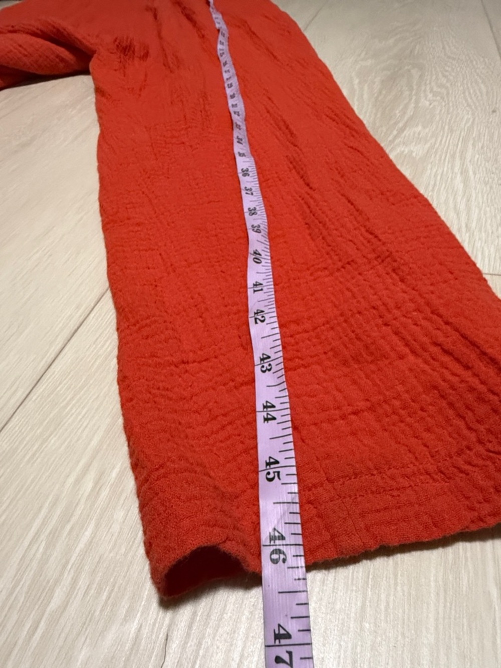 Anthropologie Coral-Red Textured Sleeveless Ruched Backing Jumpsuit - Picture 9 of 10